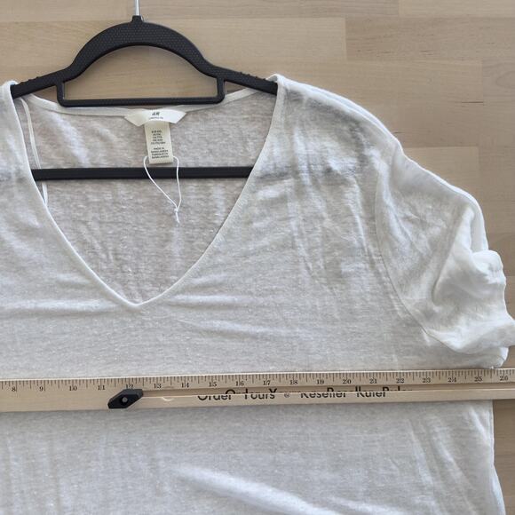Torrid Tank H&M Top Lot of 2 XXL 2X Linen Blend Navy White Flowy Basic Minimalis - Picture 10 of 10